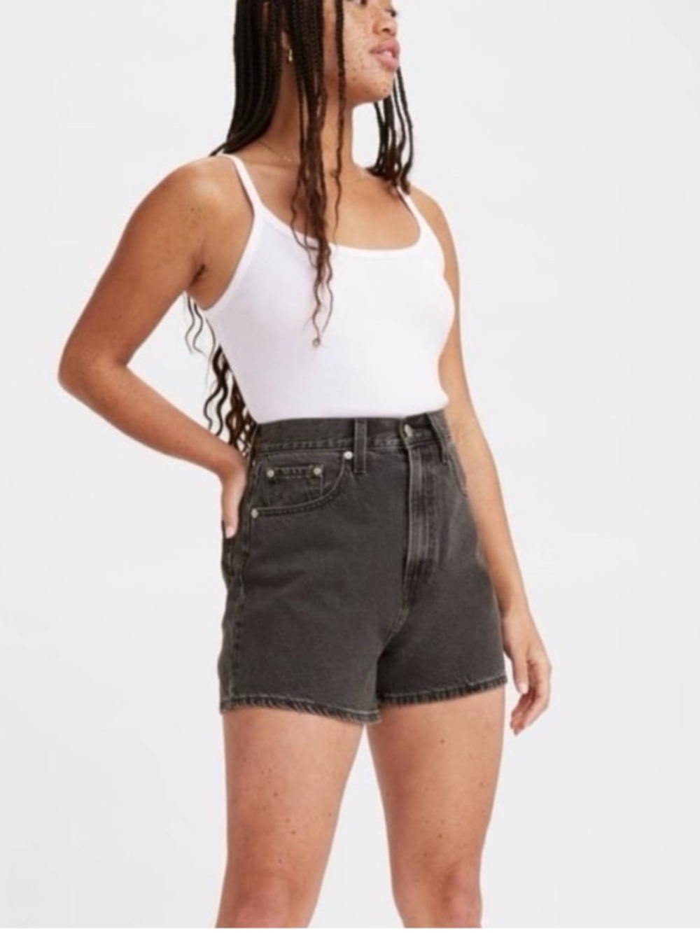NWT Levi's Black High Loose Denim Shorts Size 27